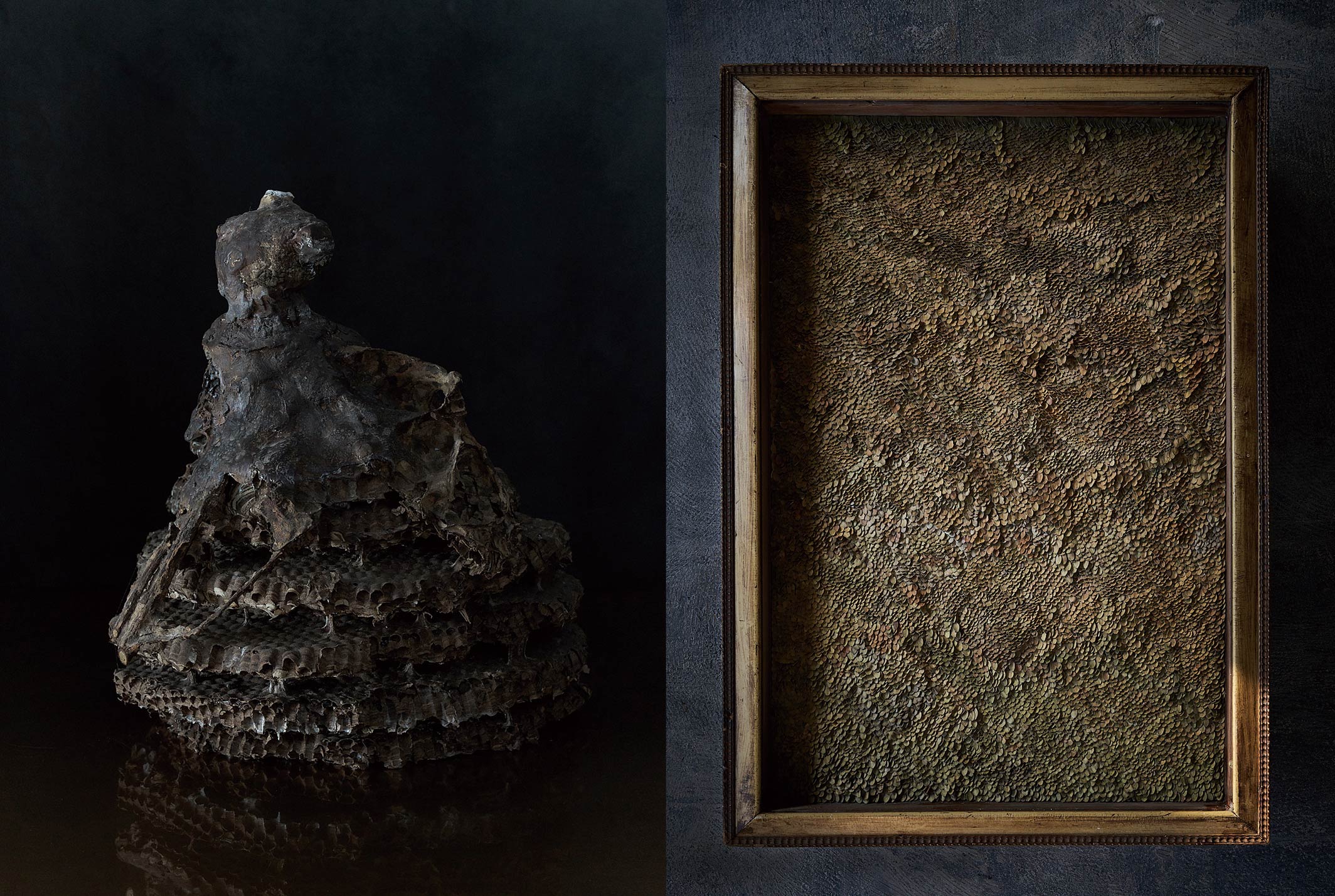 作品名：左「森の大精霊」右「森の信仰」